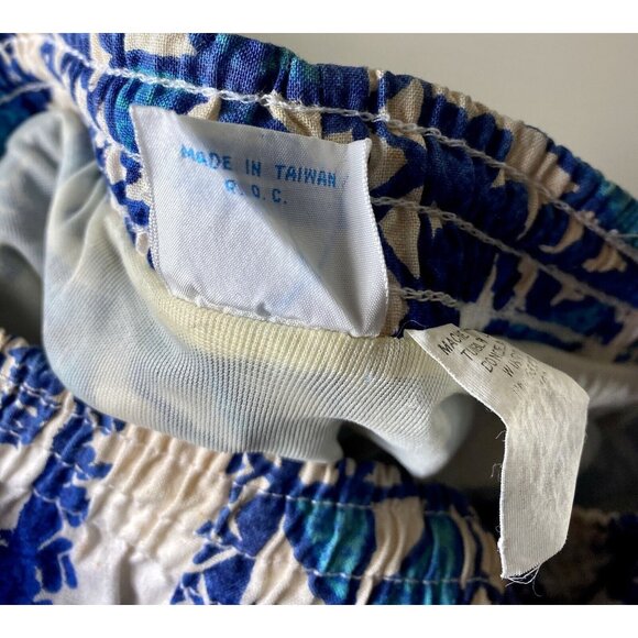 Vintage California Shores 1990s swim trunks shorts 26W x 16L rash guard STAINS - Picture 8 of 12